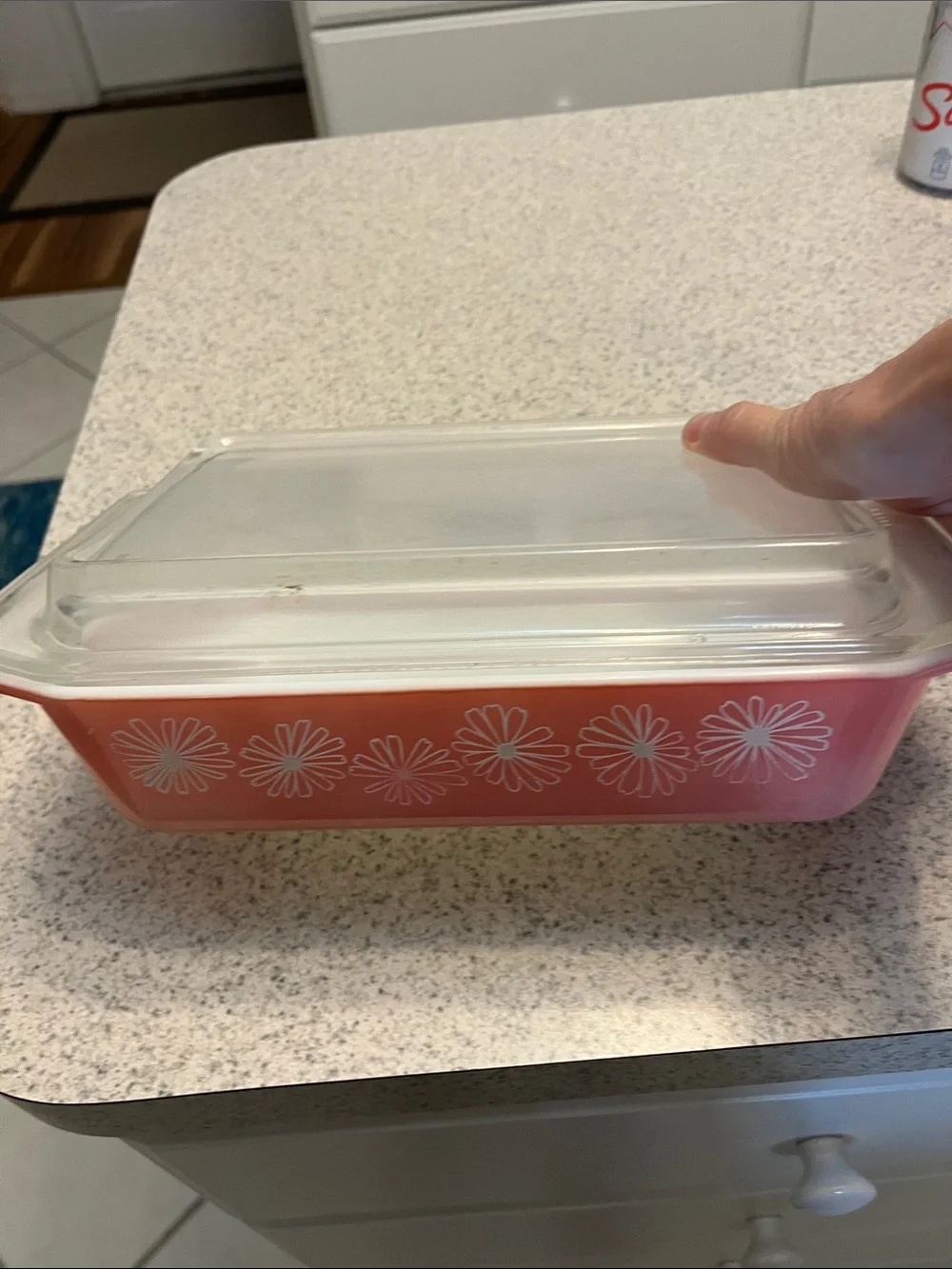 Pink Daisy Ceramic Baking Dish by Pyrex